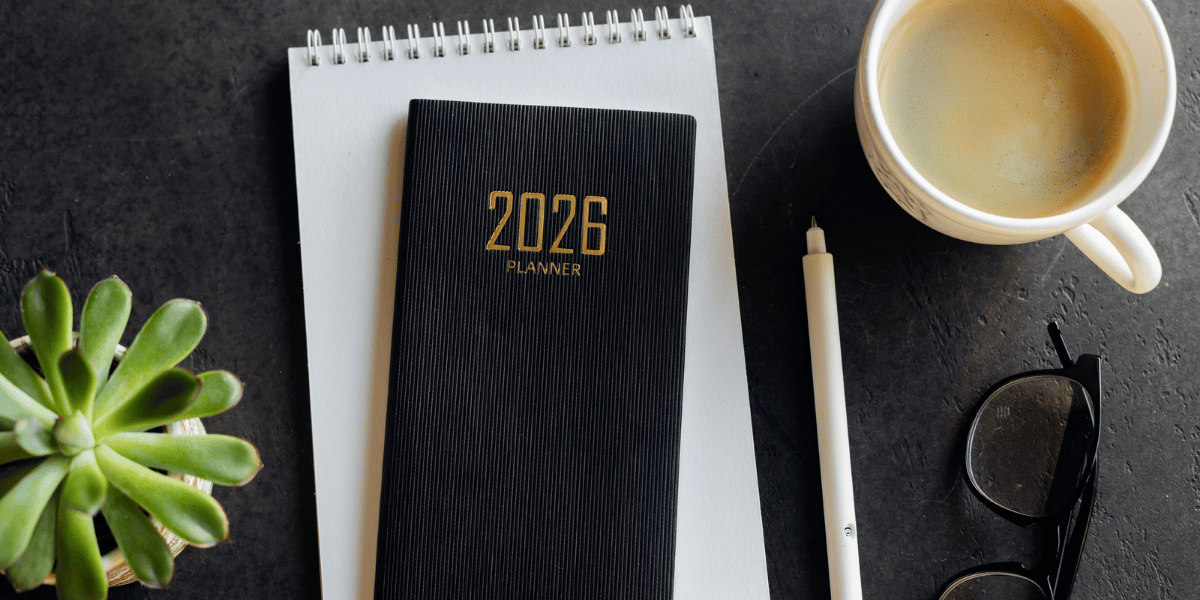 Year planner book indicating new laws for SMEs in the UK for 2026